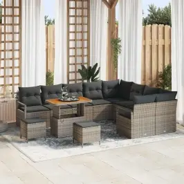 Dārza Dīvānu Komplekts 12 Pcs Pelēka 90 X 55 X 71 Cm Vidaxl
