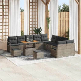 Dārza Dīvānu Komplekts 13 Pcs Pelēka 90 X 55 X 71 Cm Vidaxl