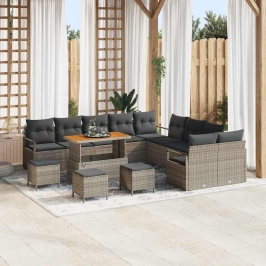 Dārza Dīvānu Komplekts 14 Pcs Pelēka 110 X 55 X 71 Cm Vidaxl