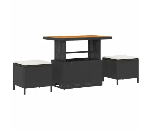 Sodo Sofų Rinkinys 8 Pcs Juoda Ir Kreminė 90 X 55 X 71 Cm