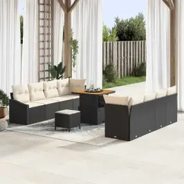 Aia Diivanikomplekt 11 Pcs Must Ja Kreem 80 X 80 X 71 Cm