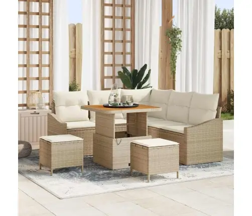 Dārza Dīvānu Komplekts 8 Pcs Beige, Krēmkrāsa 80 X 80 X 71 Cm Vidaxl