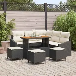 Aia Diivanikomplekt 9 Pcs Must Ja Kreem 110 X 55 X 71 Cm