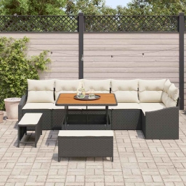 Aia Diivanikomplekt 9 Pcs Must Ja Kreem 100 X 100 X 71 Cm
