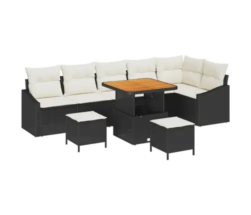 9 Gabalu Dārza Dīvānu Komplekts Ar Spilveniem Melns Poli Rotangpalma Akācija Vidaxl 9 Gabalu Dārza Dīvānu Komplekts Ar Spilveniem Melns Poli Rotangpalma Akācija Vidaxl