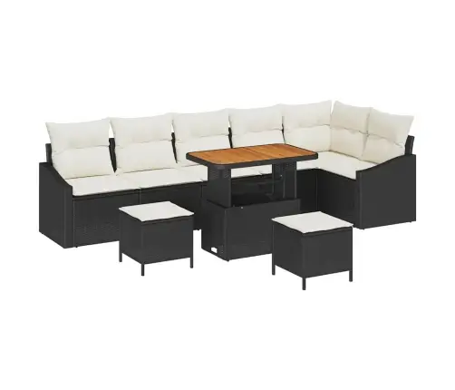 Aia Diivanikomplekt Padjaga Ladustamisega 9 Pcs Must Ja Kreem