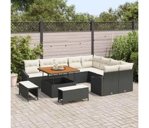 Aia Diivanikomplekt Padjaga Ladustamisega 12 Pcs Must Ja Kreem