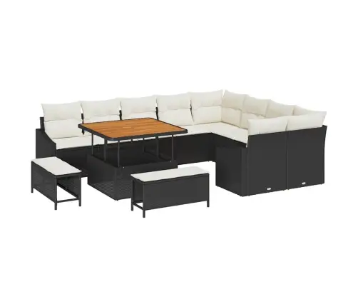 Aia Diivanikomplekt Padjaga Ladustamisega 12 Pcs Must Ja Kreem