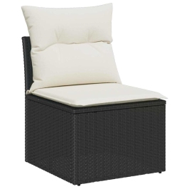 Sodo Sofų Rinkinys 12 Pcs Juoda Ir Kreminė 80 X 80 X 71 Cm