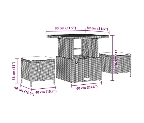 Sodo Sofų Rinkinys 12 Pcs Juoda Ir Kreminė 80 X 80 X 71 Cm