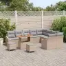 Sodo Sofų Rinkinys Su Pagalve 12 Pcs Bežinė Ir Šviesiai Pilka Sodo Sofų Rinkinys Su Pagalve 12 Pcs Bežinė Ir Šviesiai Pilka