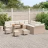 Sodo Sofų Rinkinys 13 Pcs Bežinė Ir Kreminė 100 X 100 X 71 Cm