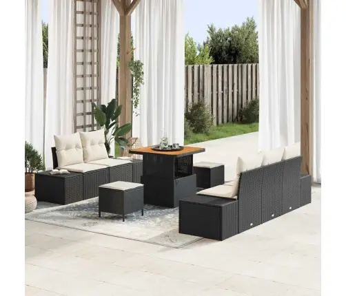 Aia Diivanikomplekt Padjaga Ladustamisega 8 Pcs Must Ja Kreem