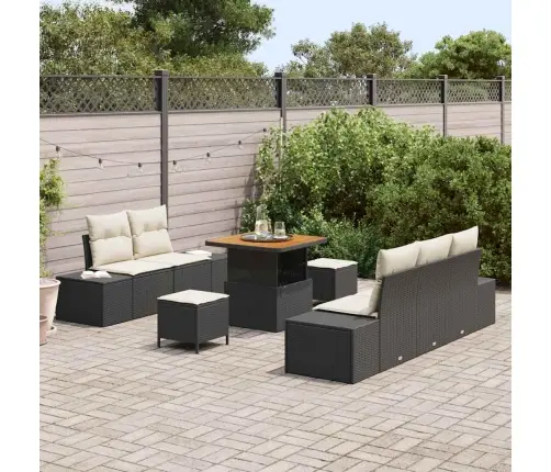 Aia Diivanikomplekt Padjaga Ladustamisega 8 Pcs Must Ja Kreem