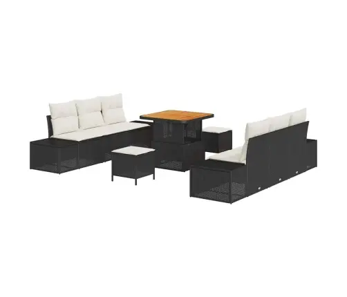 Aia Diivanikomplekt Padjaga Ladustamisega 9 Pcs Must Ja Kreem