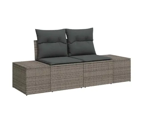 Sodo Sofų Rinkinys 9 Pcs Šviesiai Pilka Ir Tamsiai Pilka