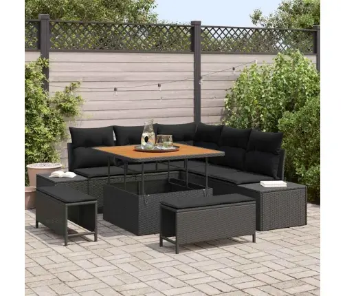 Aia Diivanikomplekt Padjaga 8 Pcs Must Polürooster