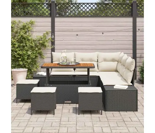 Aia Diivanikomplekt Padjaga 9 Pcs Must Polürooster