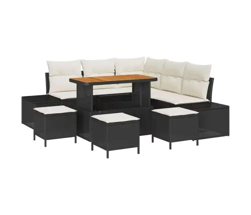 Aia Diivanikomplekt Padjaga 9 Pcs Must Polürooster