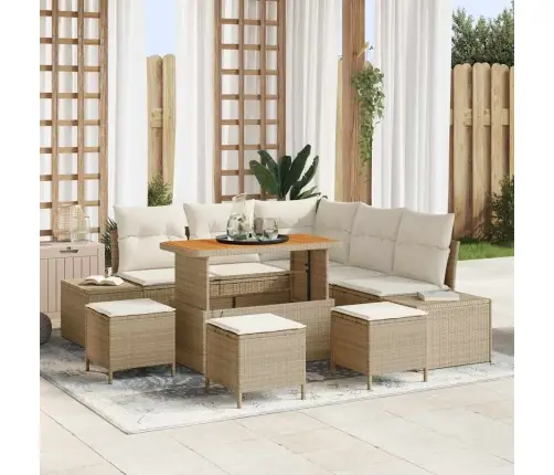 Aia Diivanikomplekt Ladustamisega 8 Pcs Beež Polürooster