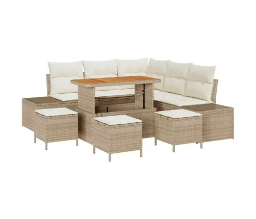 Aia Diivanikomplekt Ladustamisega 8 Pcs Beež Polürooster