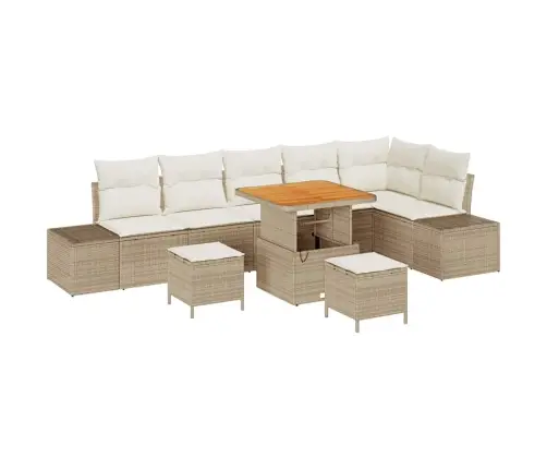 Dārza Dīvānu Komplekts 9 Pcs Beige, Krēmkrāsa 80 X 80 X 71 Cm Vidaxl