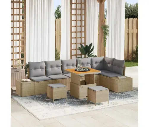 Aia Diivanikomplekt Padjaga 9 Pcs Beež Polürooster