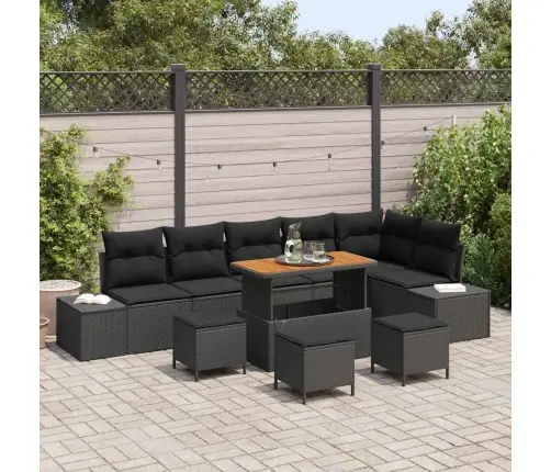 Aia Diivanikomplekt Padjaga 10 Pcs Must Polürooster