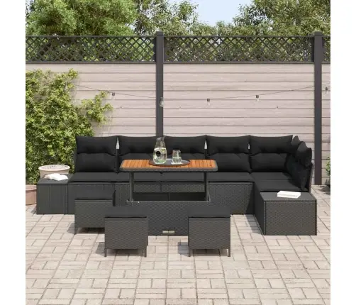 Aia Diivanikomplekt Padjaga 10 Pcs Must Polürooster