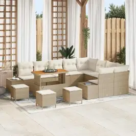Sodo Sofų Rinkinys 12 Pcs Bežinė Ir Kreminė 110 X 55 X 71 Cm
