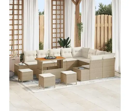 Sodo Sofų Rinkinys 12 Pcs Bežinė Ir Kreminė 110 X 55 X 71 Cm