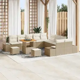 Sodo Sofų Rinkinys 13 Pcs Bežinė Ir Kreminė 80 X 80 X 71 Cm