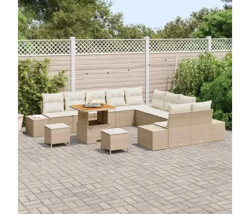 Sodo Sofų Rinkinys 13 Pcs Bežinė Ir Kreminė 80 X 80 X 71 Cm