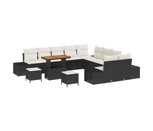 13 Gabalu Dārza Dīvānu Komplekts Ar Spilveniem Melnā Polietilēna Rotangpalmas Akācijām Vidaxl 13 Gabalu Dārza Dīvānu Komplekts Ar Spilveniem Melnā Polietilēna Rotangpalmas Akācijām Vidaxl