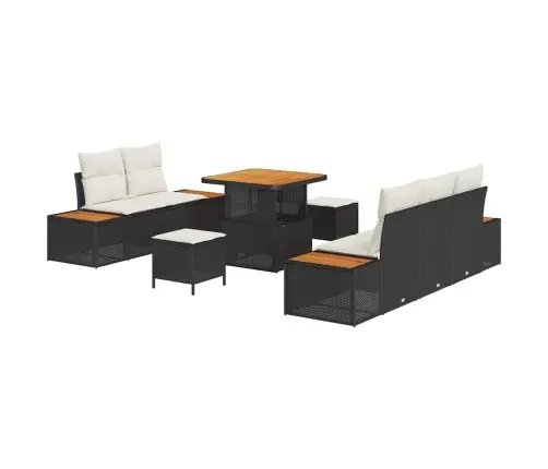 Dārza Dīvānu Komplekts 4 Gabali Melns Vītols Vidējs Vidaxl