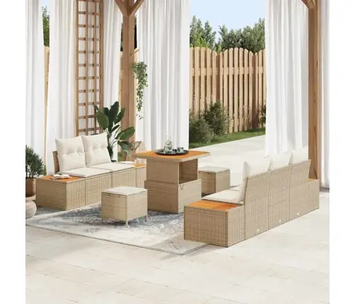 Sodo Sofų Rinkinys 8 Pcs Bežinė Ir Kreminė 80 X 80 X 71 Cm Sodo Sofų Rinkinys 8 Pcs Bežinė Ir Kreminė 80 X 80 X 71 Cm