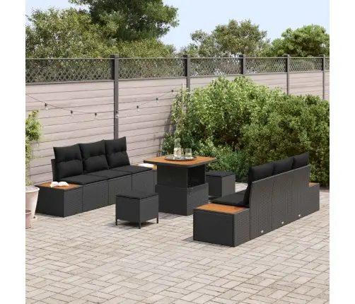 Aia Diivanikomplekt Padjaga 9 Pcs Must Polürooster