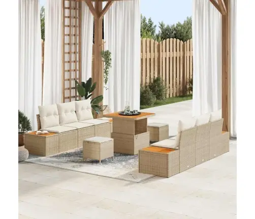 Dārza Dīvānu Komplekts 9 Pcs Beige, Krēmkrāsa 80 X 80 X 71 Cm Vidaxl