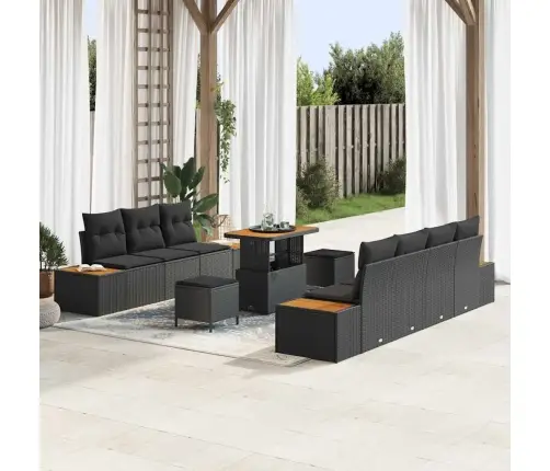 Aia Diivanikomplekt Padjaga Ladustamisega Padjaga 10 Pcs Must