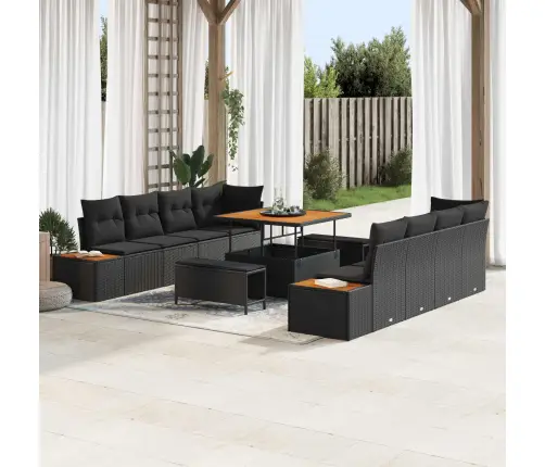 Aia Diivanikomplekt Padjaga 11 Pcs Must Polürooster