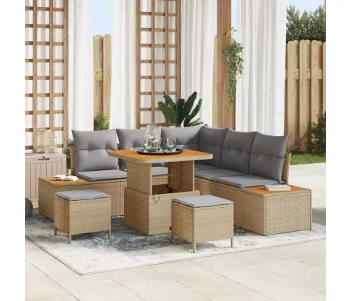 Aia Diivanikomplekt Padjaga 8 Pcs Beež Polürooster