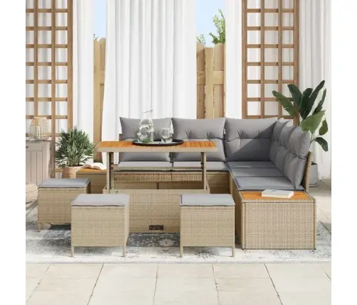 Aia Diivanikomplekt Padjaga 9 Pcs Beež Polürooster