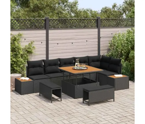 Aia Diivanikomplekt Padjaga 9 Pcs Must Polürooster