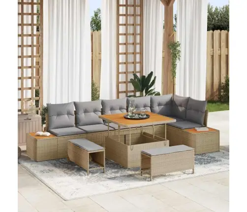 Aia Diivanikomplekt Padjaga 9 Pcs Beež Polürooster