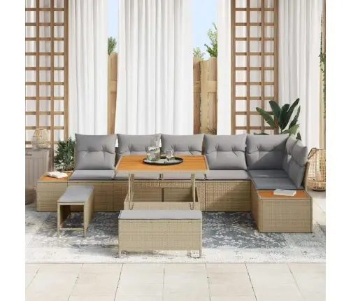 Aia Diivanikomplekt Padjaga 9 Pcs Beež Polürooster