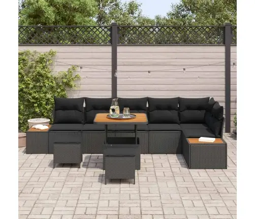 Aia Diivanikomplekt Padjaga 9 Pcs Must Polürooster