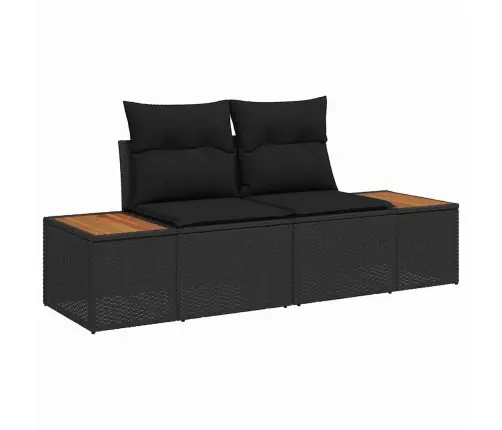 Sodo Sofų Rinkinys Su Pagalve 12 Pcs Juoda Poli Ratanas