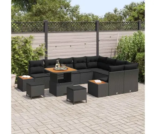 Aia Diivanikomplekt Padjaga 12 Pcs Must Polürooster