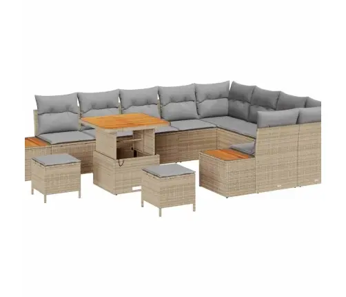 Sodo Sofų Rinkinys Su Pagalve Su Saugykla Smėlio Poli Ratanas