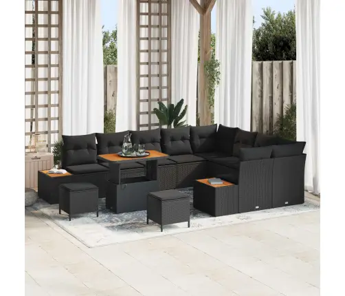 Aia Diivanikomplekt Padjaga 12 Pcs Must Polürooster